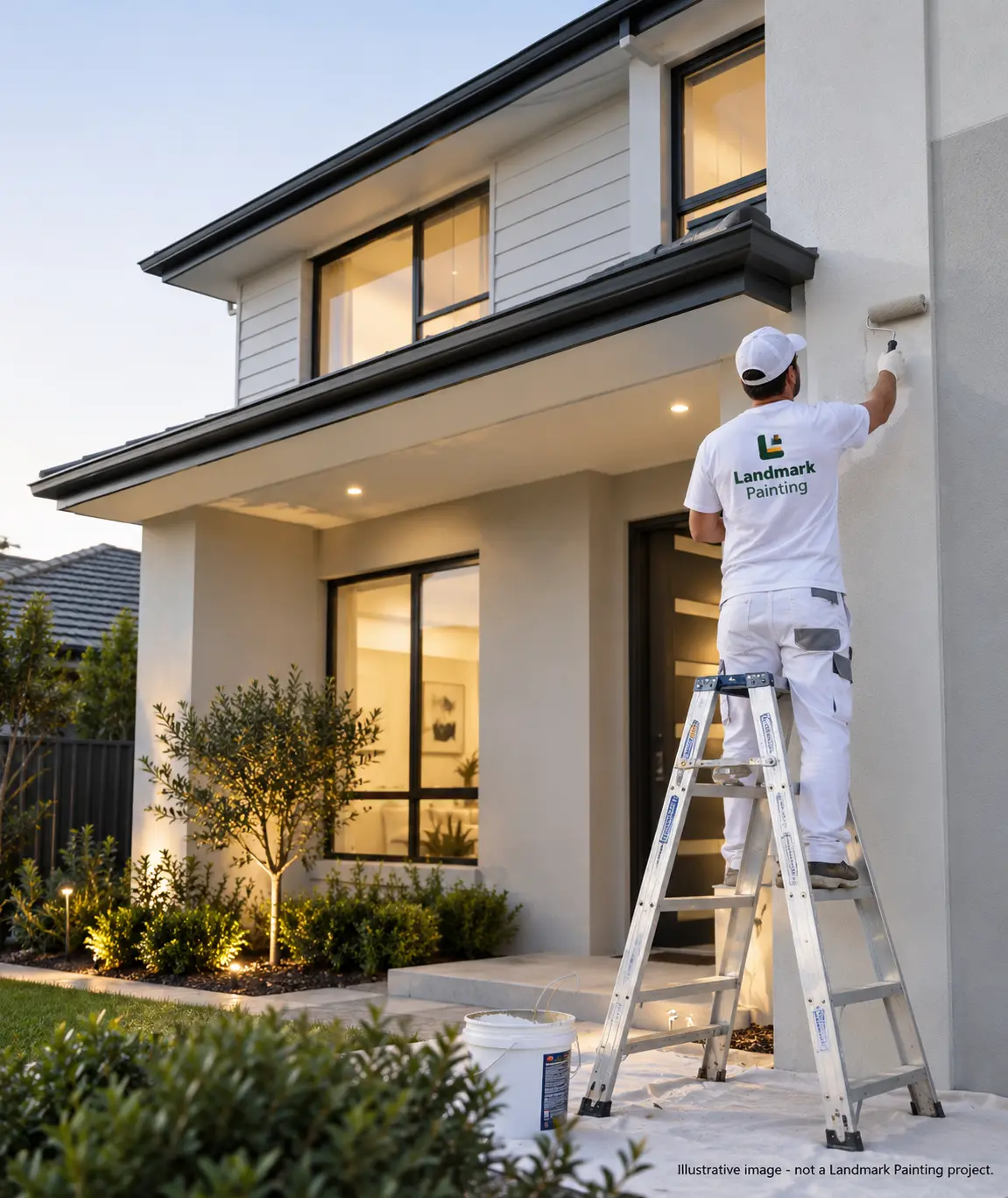 Painters working on a house exterior